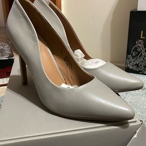Brand new gray genuine leather heel! Hot shit!